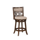Gary 24 Inch Swivel Counter Stool, Cushioned Seat, Open Back, Cherry Brown By Casagear Home