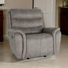 Folu 41 Inch Glider Chair Manual Recliner Cushioned Gray Faux Leather By Casagear Home BM316109