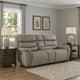 Folu 80 Inch Console Loveseat, Dual Manual Recliner, Gray Faux Leather By Casagear Home