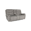 Folu 80 Inch Console Loveseat, Dual Manual Recliner, Gray Faux Leather By Casagear Home