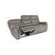 Folu 91 Inch Sofa Dual Manual Recliner Cushioned Seat Gray Faux Leather By Casagear Home BM316112