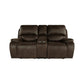 Talo 79 Inch Console Loveseat Dual Manual Recliner Cupholders Brown By Casagear Home BM316115