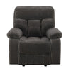 Charl 38 Inch Power Recliner Glider Chair, USB Charger, Dark Gray Polyester By Casagear Home