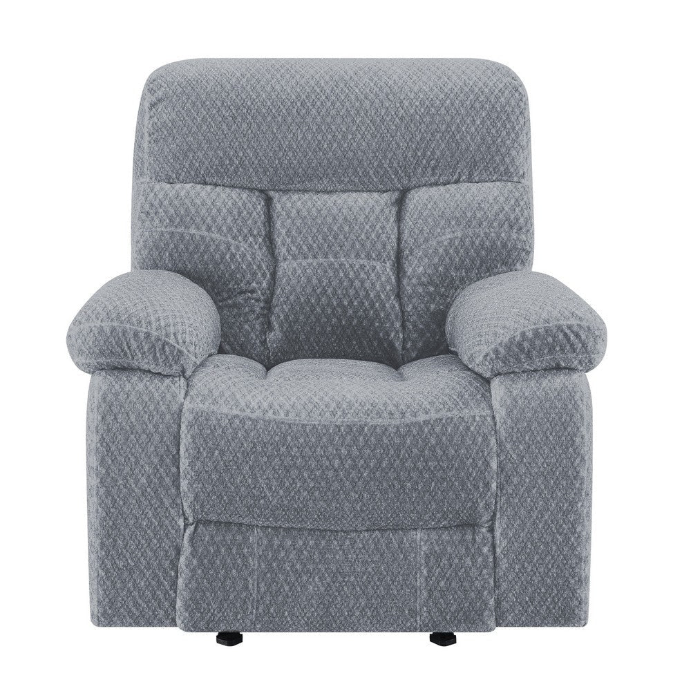 Charl 38 Inch Power Recliner Glider Chair USB Charger Light Gray Polyester By Casagear Home BM316120