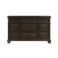 Rion 66 Inch Wide Dresser with 9 Storage Drawers Bun Feet Walnut Brown By Casagear Home BM316122