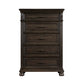 Rion 58 Inch Tall Dresser Lift Top Chest with 5 Storage Drawers Brown By Casagear Home BM316123