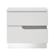 Ara 23 Inch Nightstand 2 Drawers Crystal Accents White Laminate Finish By Casagear Home BM316130