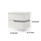 Ara 23 Inch Nightstand, 2 Drawers, Crystal Accents, White Laminate Finish By Casagear Home
