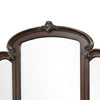Cali 31 x 66 Vanity Mirror, Curved Top, Carved Design, Cherry Brown Finish By Casagear Home