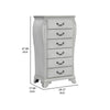 Api 48 Inch Jewelry Chest, 6 Drawers, Drop Handles, Carved, Mist Gray By Casagear Home