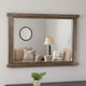 Lan 40 x 47 Dresser Mirror, Tempered Glass, Rectangular, Rustic Taupe By Casagear Home
