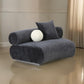 51 Inch Curved Armless Modular Sofa Chair 2 Throw Pillows Dark Gray By Casagear Home BM316152