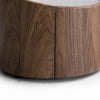 21 Inch Nightstand, Round Wood Body, Gray Tempered Glass, Walnut Brown By Casagear Home