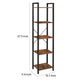 Nyx 61 Inch Bookshelf, 5 Tier Storage Shelves, Black Steel, Brown Wood By Casagear Home