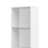 53 Inch Slim Bathroom Linen Cabinet Open Shelves Storage Drawers White By Casagear Home BM316217