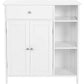 31 Inch Bathroom Linen or Kitchen Cabinet Open Shelves Storage White By Casagear Home BM316219