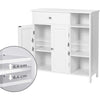 31 Inch Bathroom Linen or Kitchen Cabinet, Open Shelves Storage, White By Casagear Home