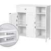 31 Inch Bathroom Linen or Kitchen Cabinet Open Shelves Storage White By Casagear Home BM316219