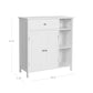 31 Inch Bathroom Linen or Kitchen Cabinet, Open Shelves Storage, White By Casagear Home