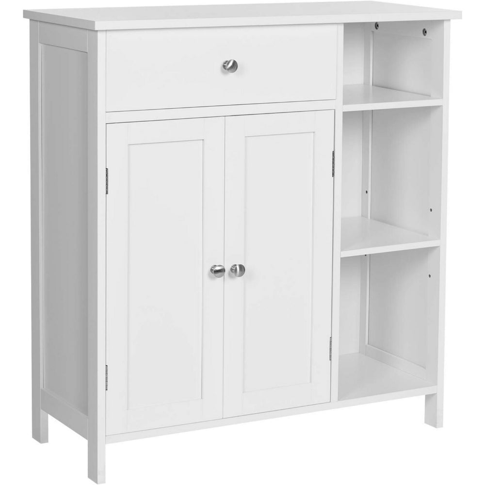 31 Inch Bathroom Linen or Kitchen Cabinet, Open Shelves Storage, White By Casagear Home