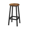 3pc Counter Height Table Set with 2 Stools Brown Round Seats Black Steel By Casagear Home BM316220