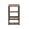 43 Inch Bar Table with 3 Shelves Rectangular Brown Wood Top Black Steel By Casagear Home BM316223