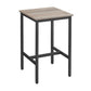 Gyn 35 Inch Counter Height Side Table Gray Square Wood Top Black Steel By Casagear Home BM316224