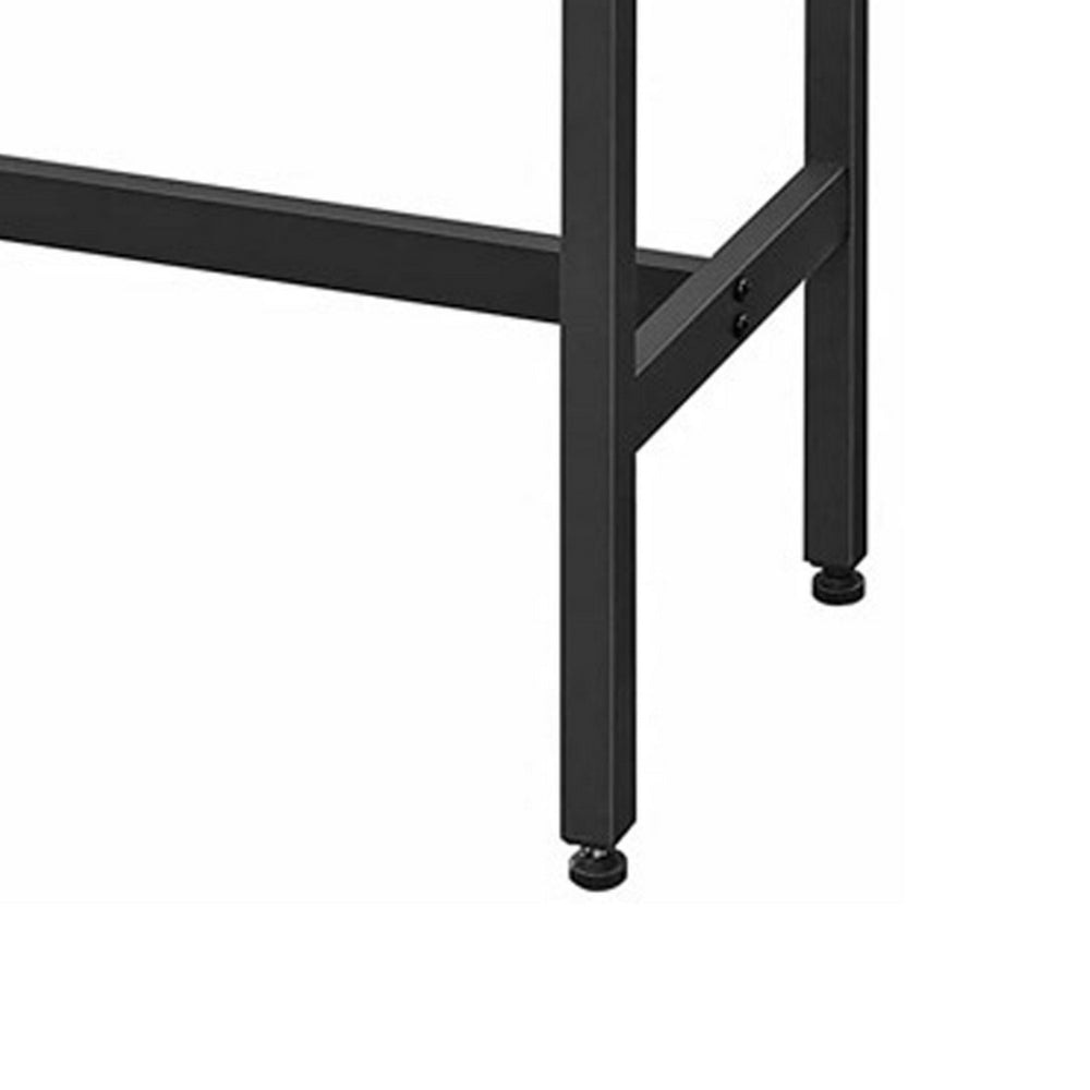 Gyn 39 Inch Counter Height Side Table Brown Rectangular Wood Black Steel By Casagear Home BM316225