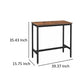 Gyn 39 Inch Counter Height Side Table Brown Rectangular Wood Black Steel By Casagear Home BM316225