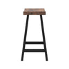 26 Inch Counter Height Stool Set of 2 Brown Saddle Seat Black Steel Frame By Casagear Home BM316229