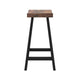 26 Inch Counter Height Stool Set of 2 Brown Saddle Seat Black Steel Frame By Casagear Home BM316229
