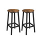 26 Inch Counter Height Stool Set of 2 Brown Round Seat Black Steel Frame By Casagear Home BM316230