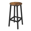 26 Inch Counter Height Stool Set of 2 Brown Round Seat Black Steel Frame By Casagear Home BM316230