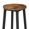 26 Inch Counter Height Stool Set of 2 Brown Round Seat Black Steel Frame By Casagear Home BM316230