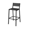 Mexy 25 Inch Counter Stool Chair Set of 2 Panel Back Square Seat Black By Casagear Home BM316231