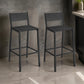 Mexy 25 Inch Counter Stool Chair Set of 2, Panel Back, Square Seat, Black By Casagear Home