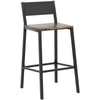 Mexy 29 Inch Barstool Chair Set of 2 Sleek Black Metal Frame Brown Wood By Casagear Home BM316232