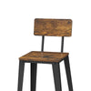 29 Inch Industrial Barstool Chair Set of 2 Panel Back Brown Black Steel By Casagear Home BM316235