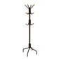 Deli 71 Inch Coat Rack, 12 Hooks with Round Knobs, 4 Legs, Brown Metal By Casagear Home