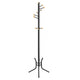 Deli 68 Inch Coat Rack 11 Hooks with Round Knobs 4 Legs Brown Metal By Casagear Home BM316244