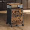 27 Inch File Cabinet, 2 Lockable Drawers with Handles, Black, Brown Finish By Casagear Home