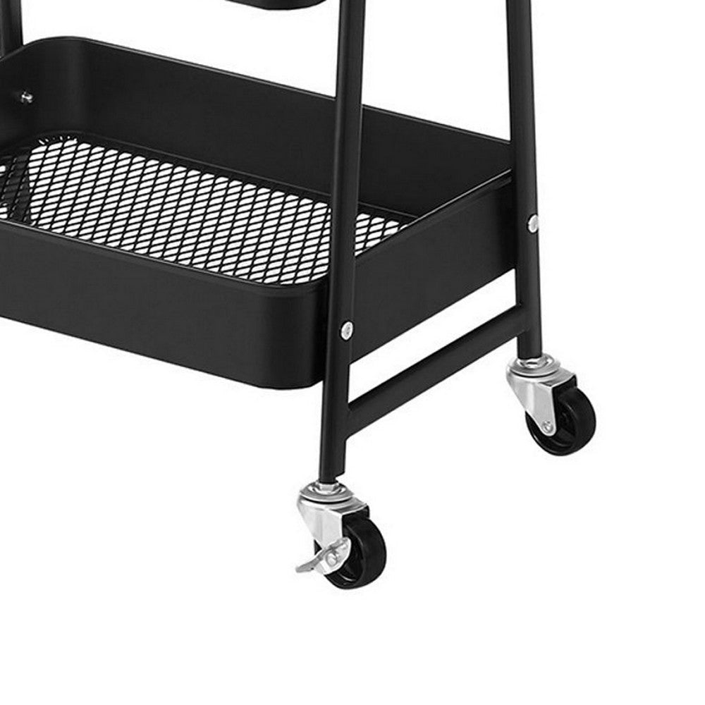 Navi 31 Inch Rolling Cart on Caster Wheels for Home Office Storage By Casagear Home BM316255