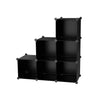 Coki 38 Inch Storage Closet Organizer, 6 Cube Cubbie Shelves, Black Finish By Casagear Home