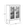 Dobi 41 Inch Storage Buffet Cabinet, Double Doors, 2 Handles, White Steel By Casagear Home