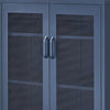Dobi 41 Inch Storage Buffet Cabinet, Double Doors, 2 Handles, Blue Steel By Casagear Home