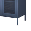 Dobi 41 Inch Storage Buffet Cabinet, Double Doors, 2 Handles, Blue Steel By Casagear Home