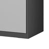 Tira 35 Inch Storage Cabinet with Lock, Shelves, Silver, Black Metal By Casagear Home