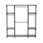 Iko 65 Inch Wardrobe Rack 4 Hanging Sections 3 Shelves Black Metal By Casagear Home BM316265