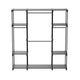 Iko 65 Inch Wardrobe Rack 4 Hanging Sections 3 Shelves Black Metal By Casagear Home BM316265
