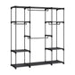 Iko 65 Inch Wardrobe Rack 4 Hanging Sections 3 Shelves Black Metal By Casagear Home BM316265